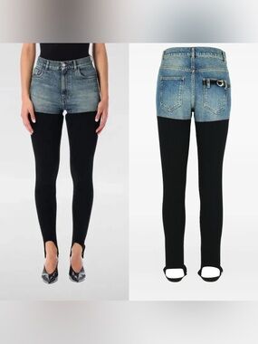 COPERNI Hybrid denim stirrup trousers